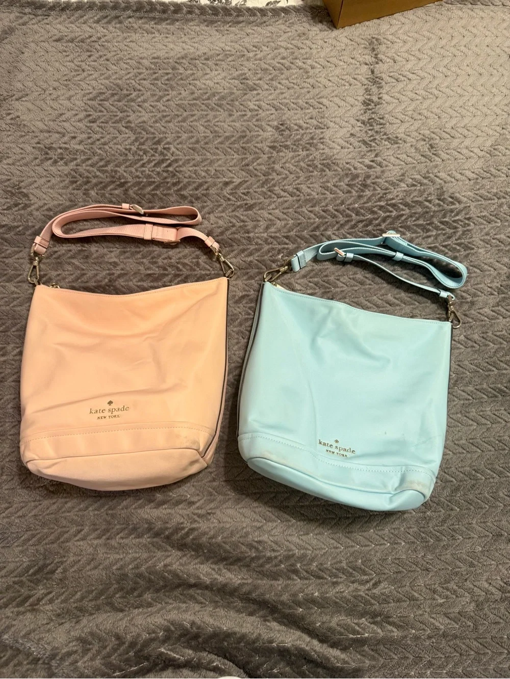kate spade Pale Pink and Light Blue Leather Crossbody Duo